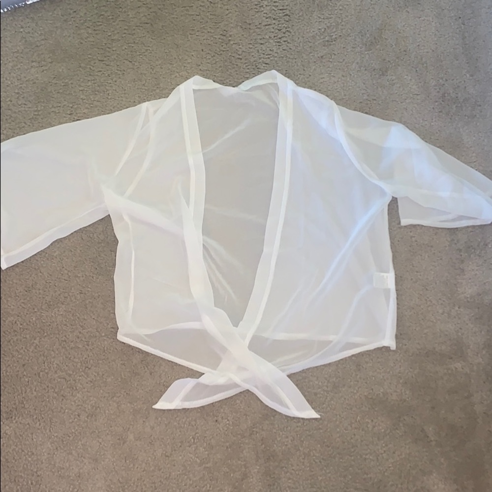 Sheer white swimsuit coverup